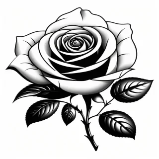 black and white rose clip art