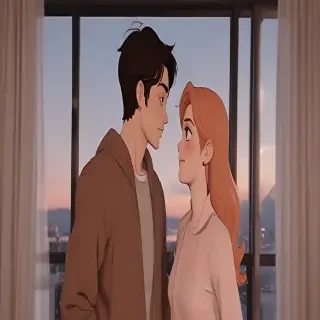 cartoon couple aesthetic