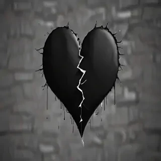 broken heart black