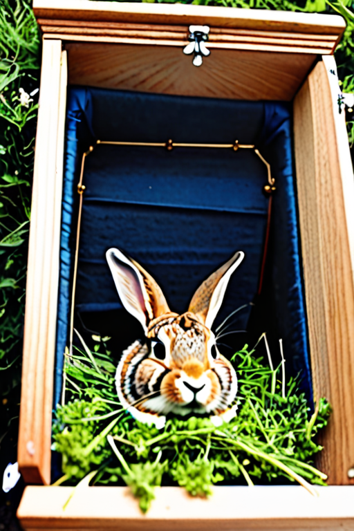 funeral for rabbit in coffin
