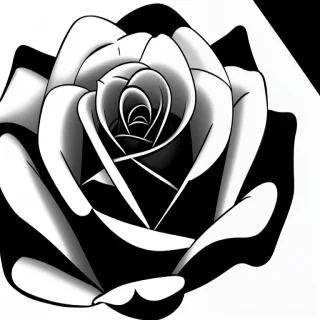 rose black and white clipart