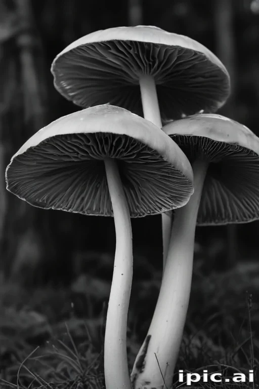 mushroom black and white