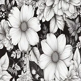 floral line art