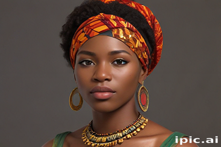 Stunning Portrait of a Woman in Vibrant African-Inspired Fashion and ...