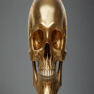 transparent gold skull