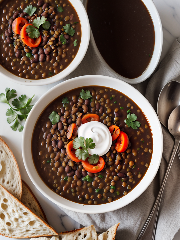 black bean and lentil soup