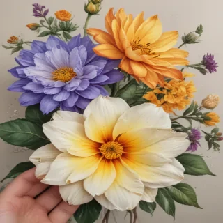 aesthetic flowers drawing