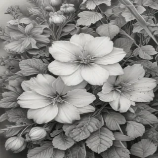 pencil drawing flowers