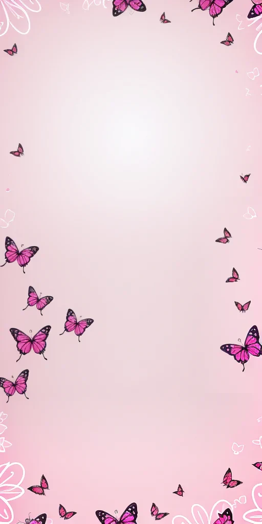 pink background with butterflies