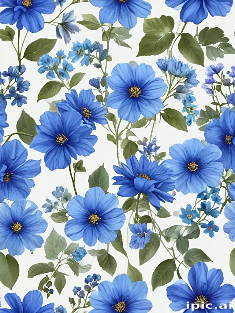 blue flowers transparent