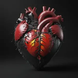 broken heart black background