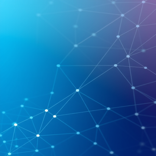 generate an abstract geometric background with interconnected lines and nodes, using a gradient from light blue to dark blue, captured with a high-resolution DSLR camera, aperture f/8, ISO 100, 24mm lens, standard view, soft focus style
