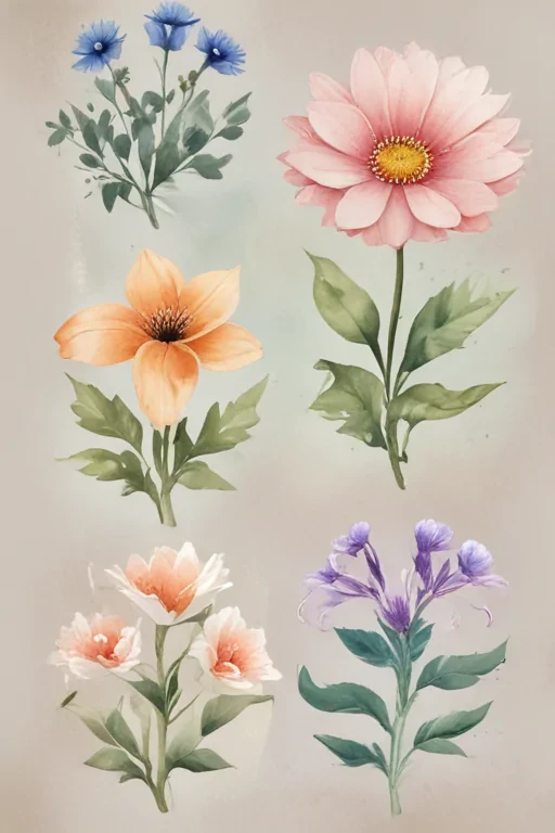 clipart watercolor flowers
