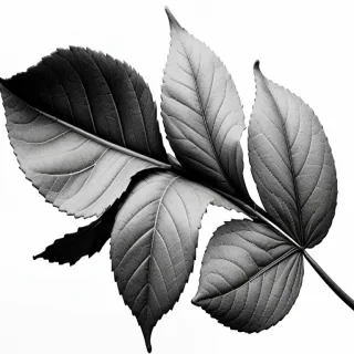 leaf clipart black and white