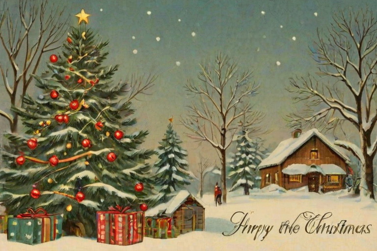 merry christmas images vintage