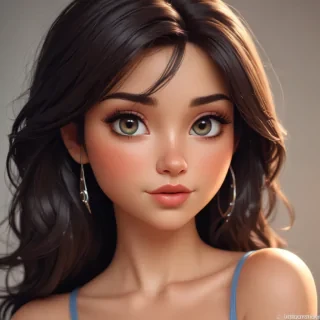 brunette cartoon character