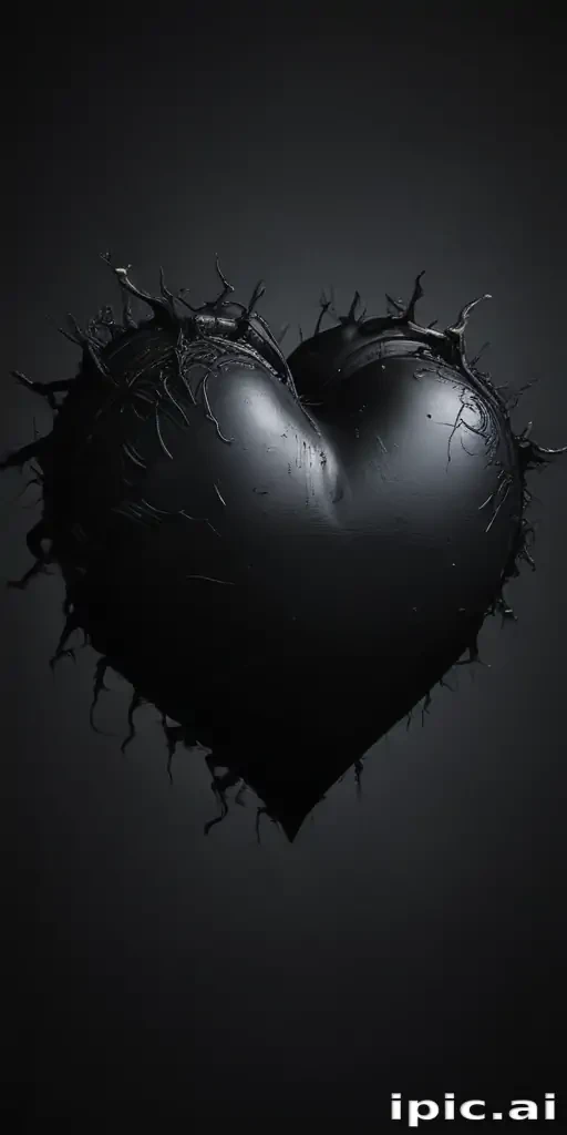 aesthetic black heart wallpaper
