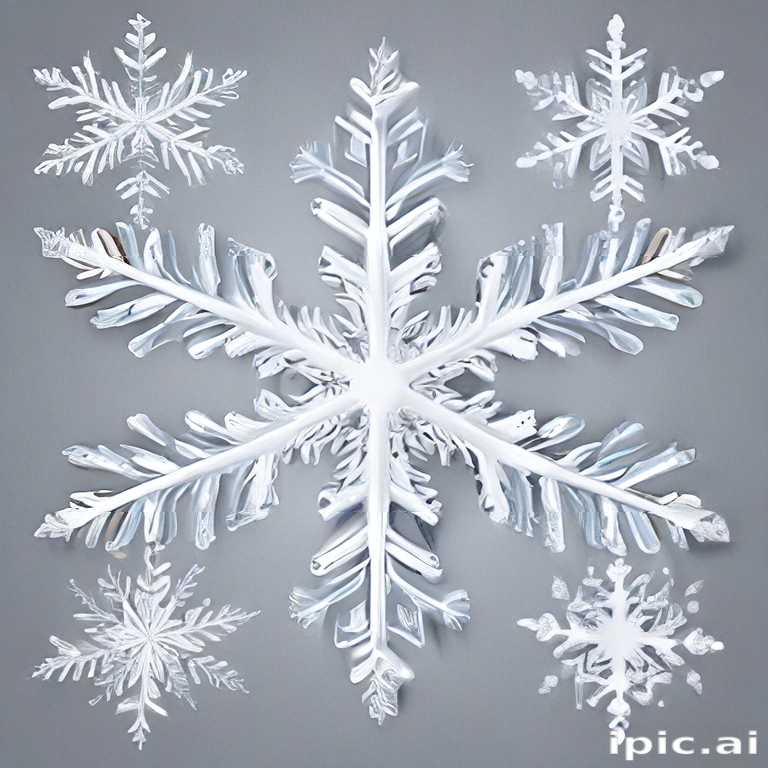 Beautiful Collection of Intricate Snowflakes Against a Soft Gray Background