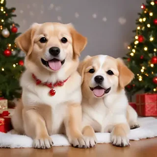 christmas wallpaper dogs