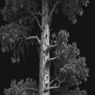 pine tree clipart black and white