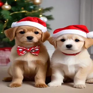 cute christmas dogs
