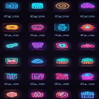 neon app icons