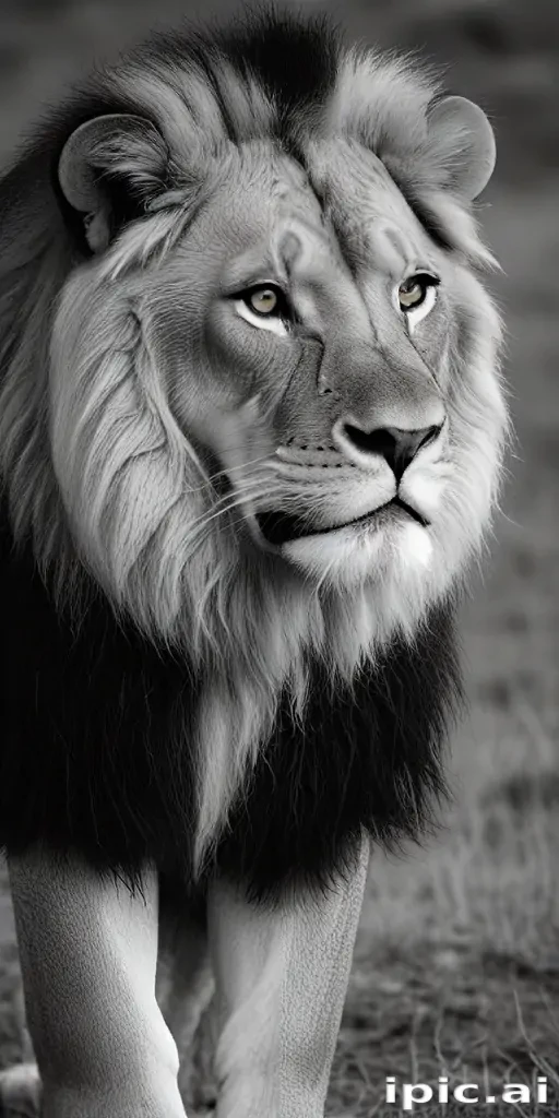 lion black and white