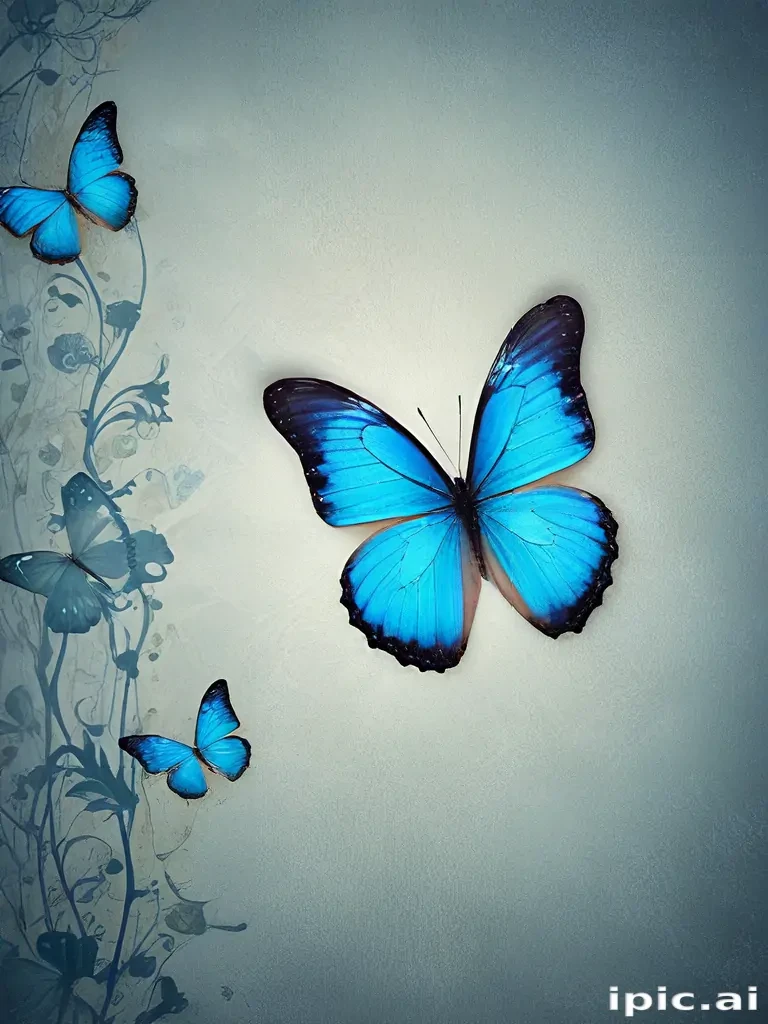blue butterfly background
