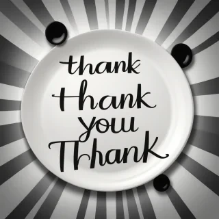 thank you in black and white