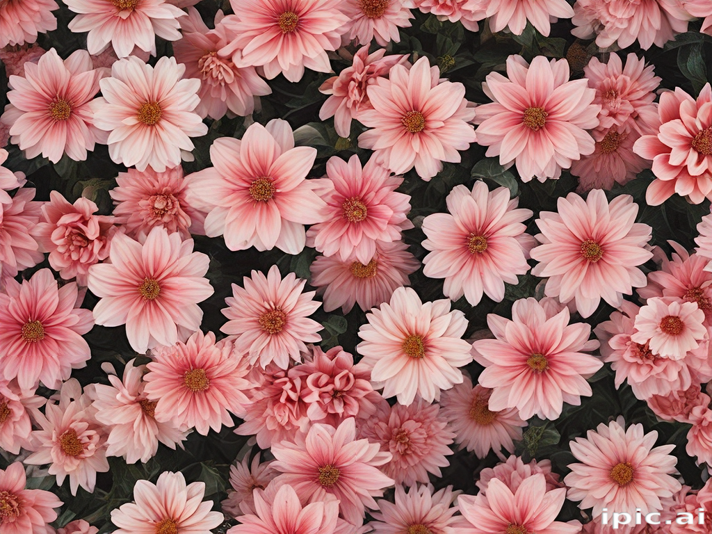 Pink Flowers Array A Vibrant Display of Soft Pink Flowers Blooming in Abundance.