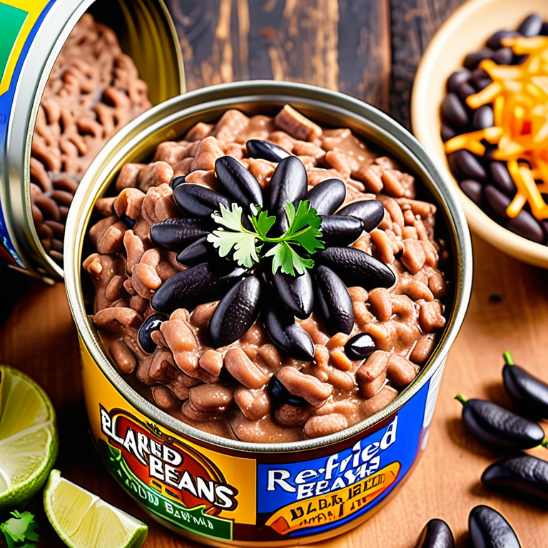 refried beans from black beans in a can