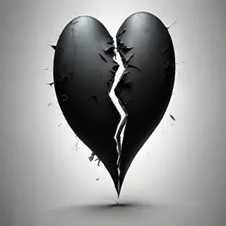 black broken heart
