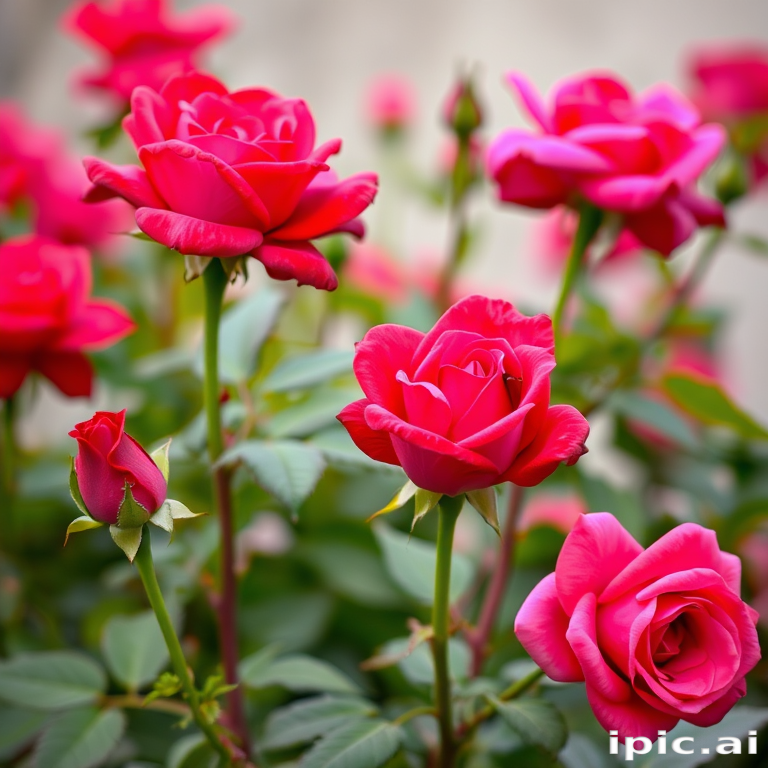 roses in background