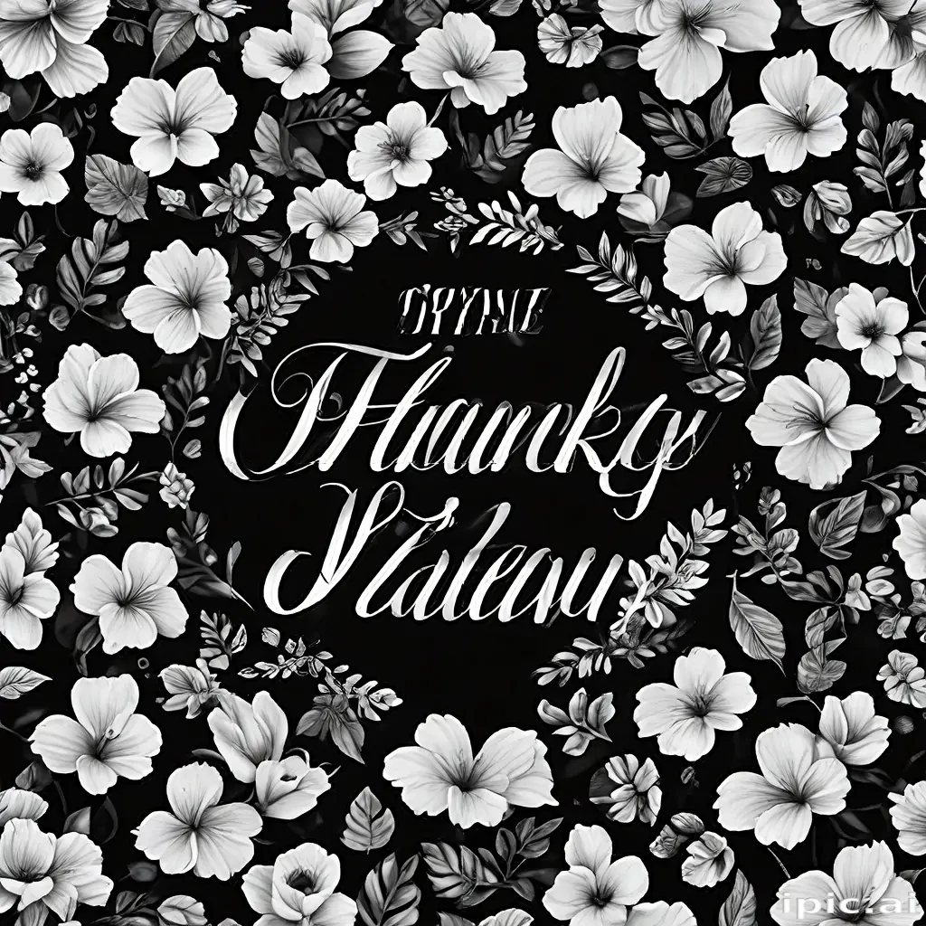 thank you in black and white