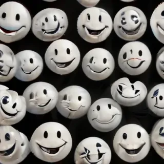 white smiley face black background