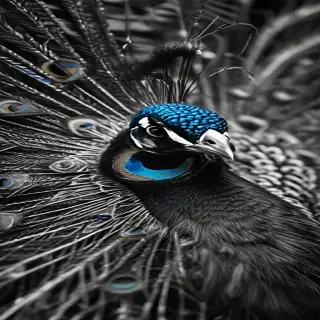 peacock black and white