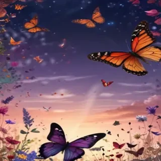 background with butterflies