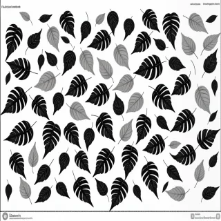 leaves clipart black and white