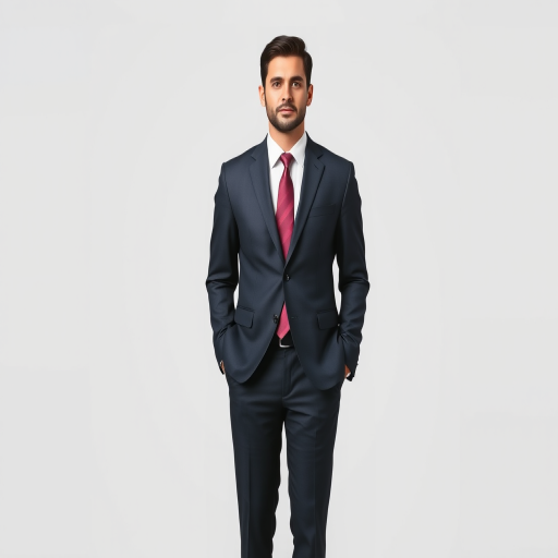 Generate a high-resolution vector image of a man in a formal business suit standing upright, front view, with a clean background, using a digital camera setup at 50mm lens, f/2.8 aperture, ISO 100, and soft diffused lighting.