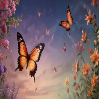 background with butterflies