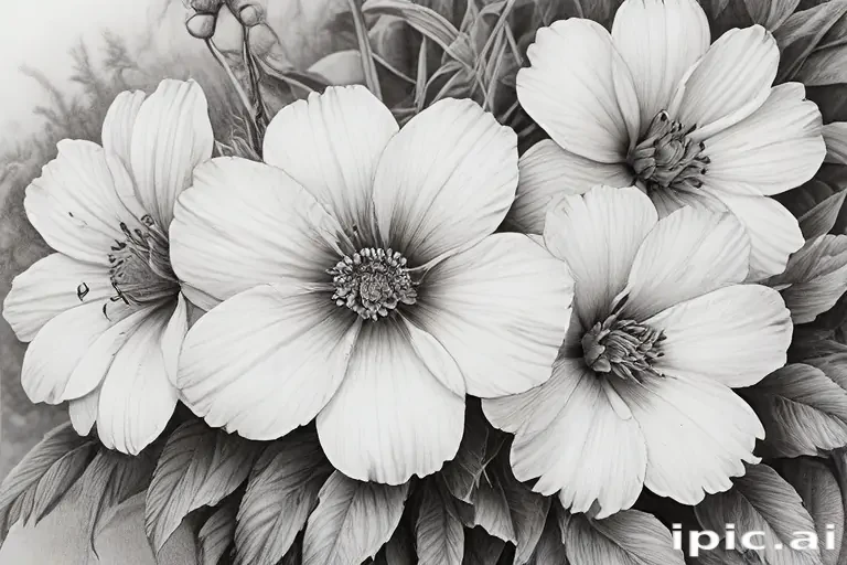 pencil drawing flowers