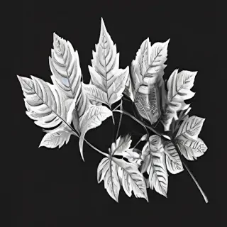 clipart leaf black and white