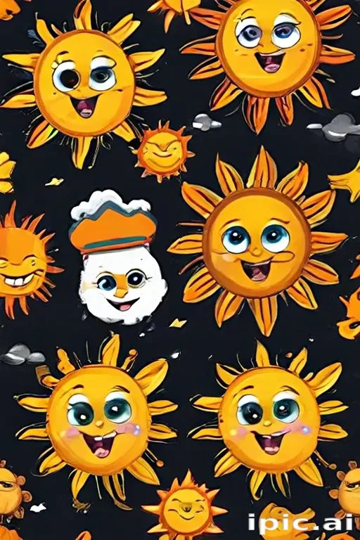 cartoon suns