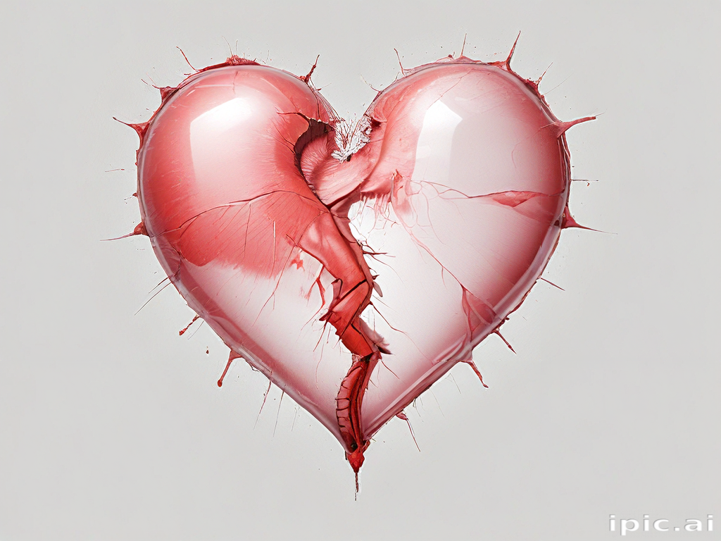 A Shattered Heart Symbolizing Love's Pain and Emotional Struggles
