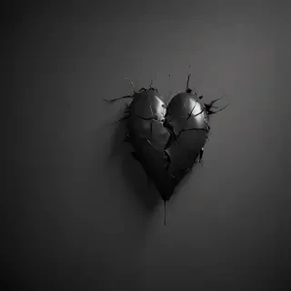 black broken heart