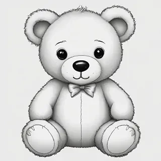 teddy bear clipart black and white