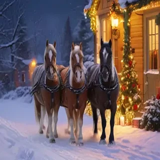 merry christmas images with horses