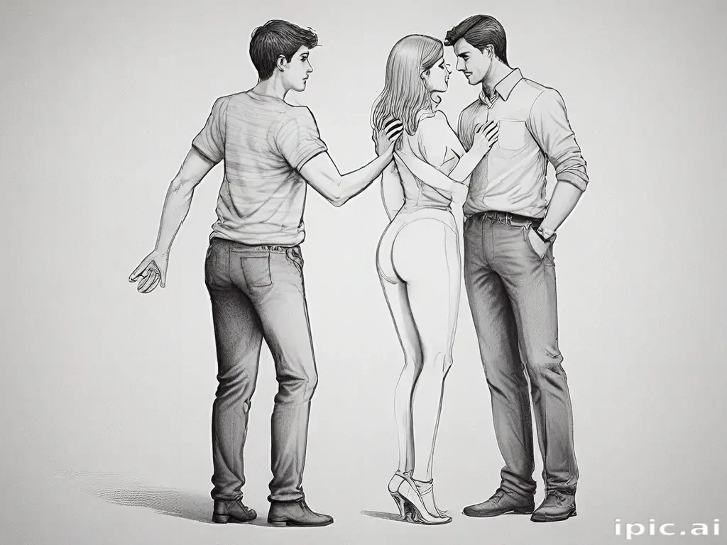 couples drawing poses
