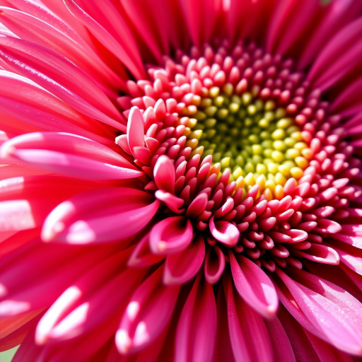 Create an ultra-realistic close-up image of a pink gerbera daisy with vibrant petals and detailed green leaves, using a DSLR camera with a 50mm lens, f/1.8 aperture, ISO 100, and soft natural lighting to enhance the texture and color saturation.