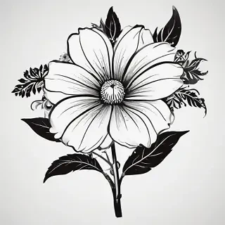 flower clipart black and white